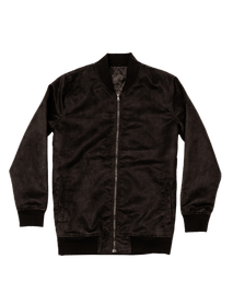 Black Microfiber Suede Bomber Jacket | Dapper Boi