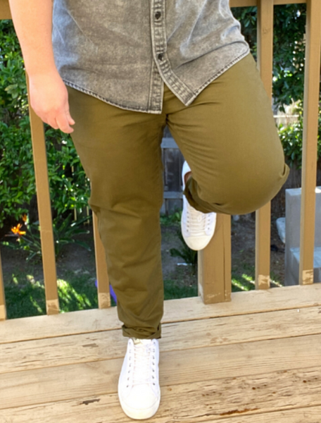 olive stretch jeans
