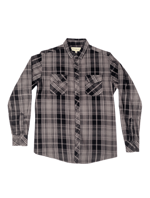 Split Flannel Button Down - Brown/Orange – Refried Apparel