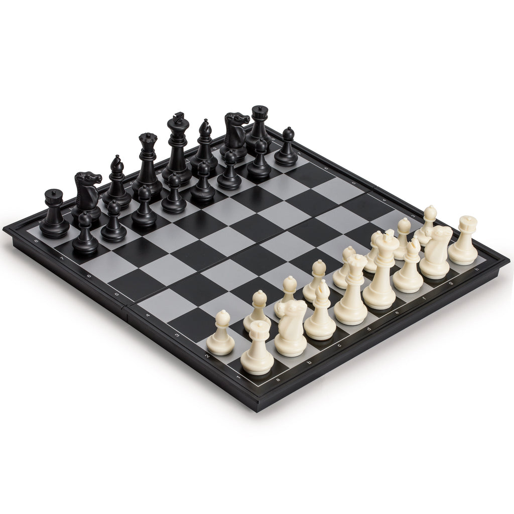 Magnetic Folding Chess Checkers Board Game International Size
