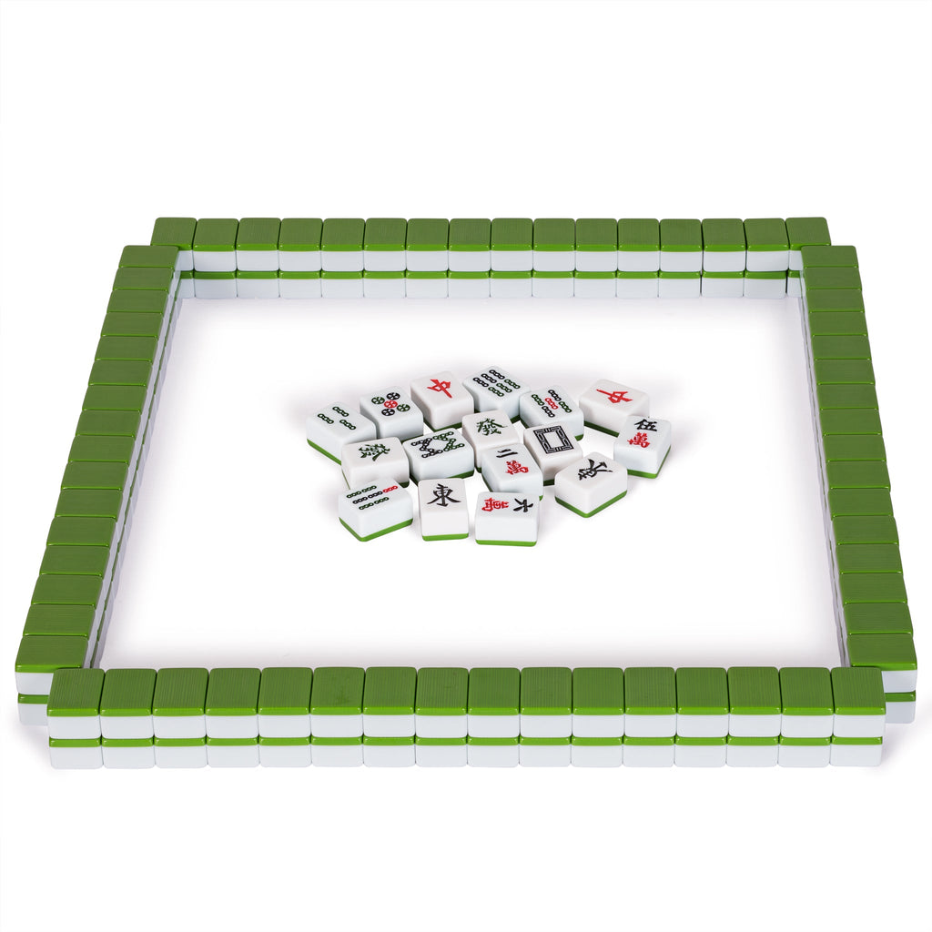 CMZ Mahjong Set MahJongg Tile Set English Mahjong, Large Mahjong Travel  Mahjong, Mahjong with Leather Box with English Manual, Crystal Mahjong  Tiles