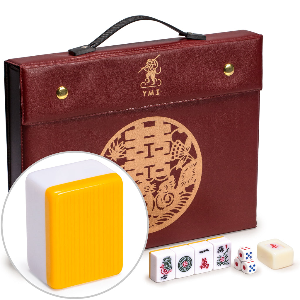 Chinese Mahjong Game Set, e Dices Tile Rulers Jogo de Tabuleiro Mini Mahjong  Set com Mesa