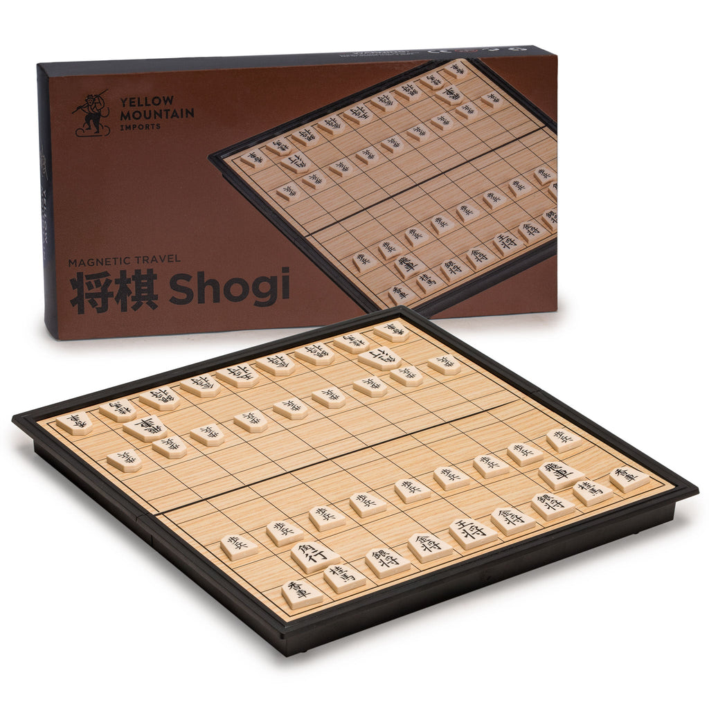 Shogi Japanese Chess Game Set - Wooden Table Board with Drawers