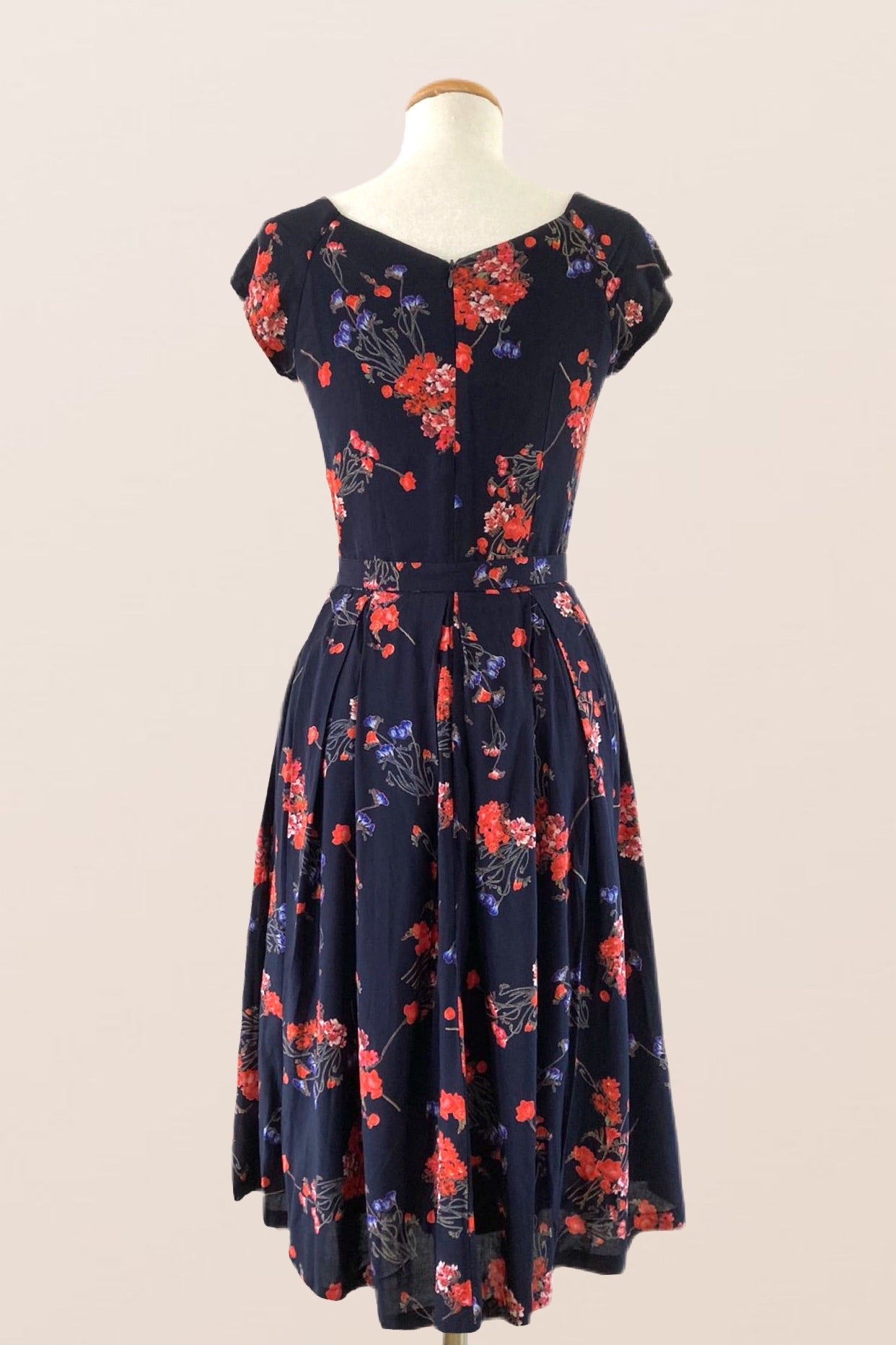 Tuscan Navy & Orange Floral Dress – Elise Design