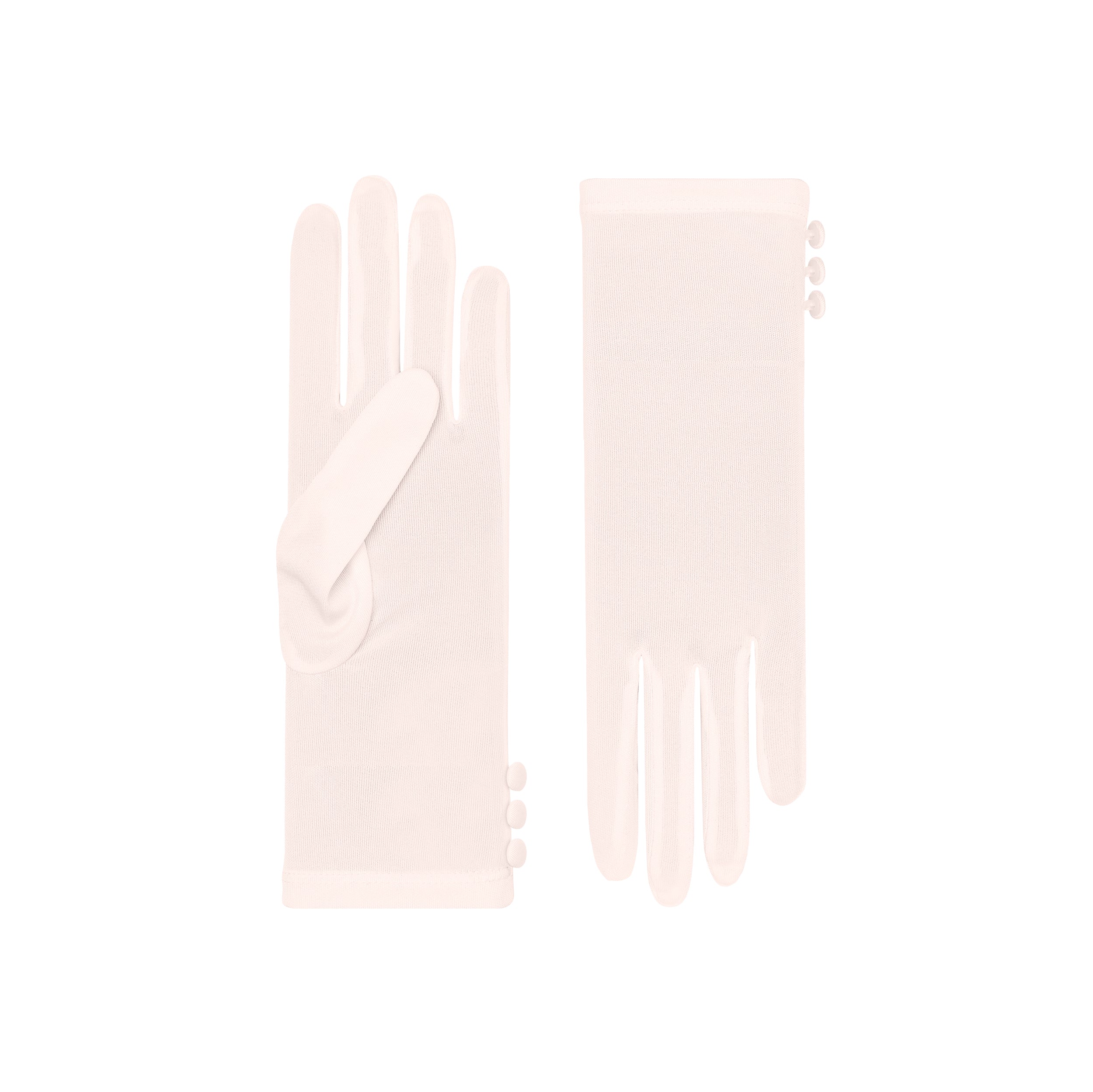 Cornelia James - Pink Short Silk Gloves - Clio - Size Large (8½) - Handmade Silk Gloves by Cornelia James