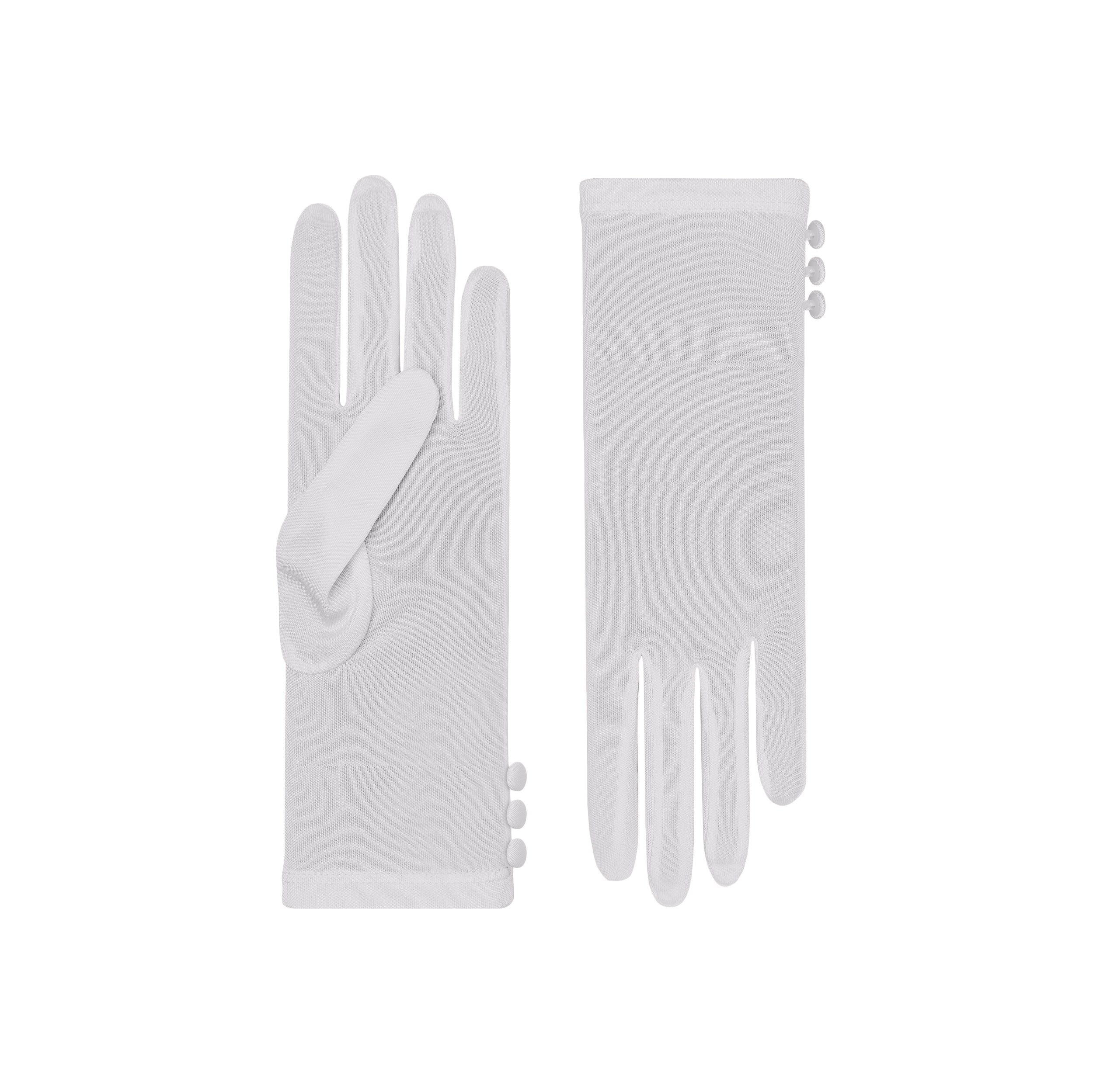 Cornelia James - Grey Short Silk Gloves - Clio - Size Large (8½) - Handmade Silk Gloves by Cornelia James