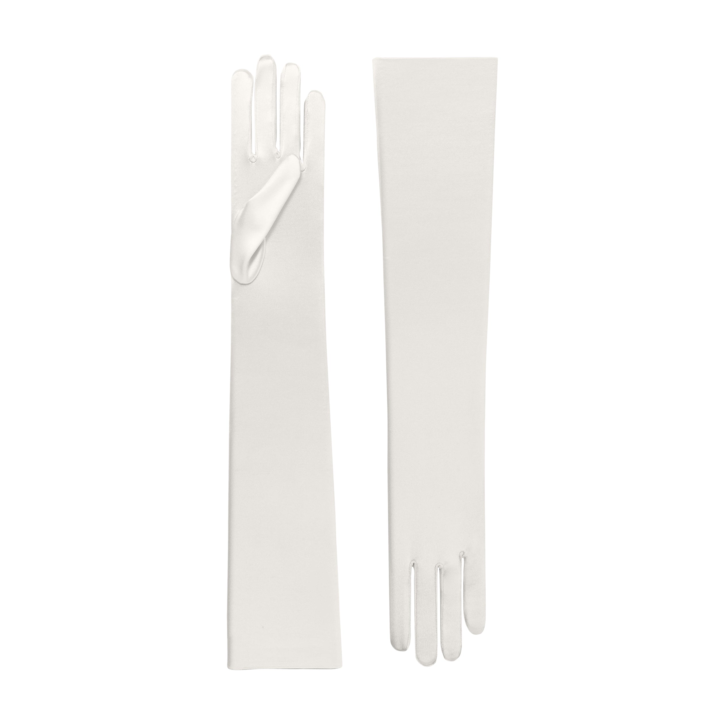 Cornelia James - Ivory - Size Large (8½) - Handmade Satin Gloves by Cornelia James
