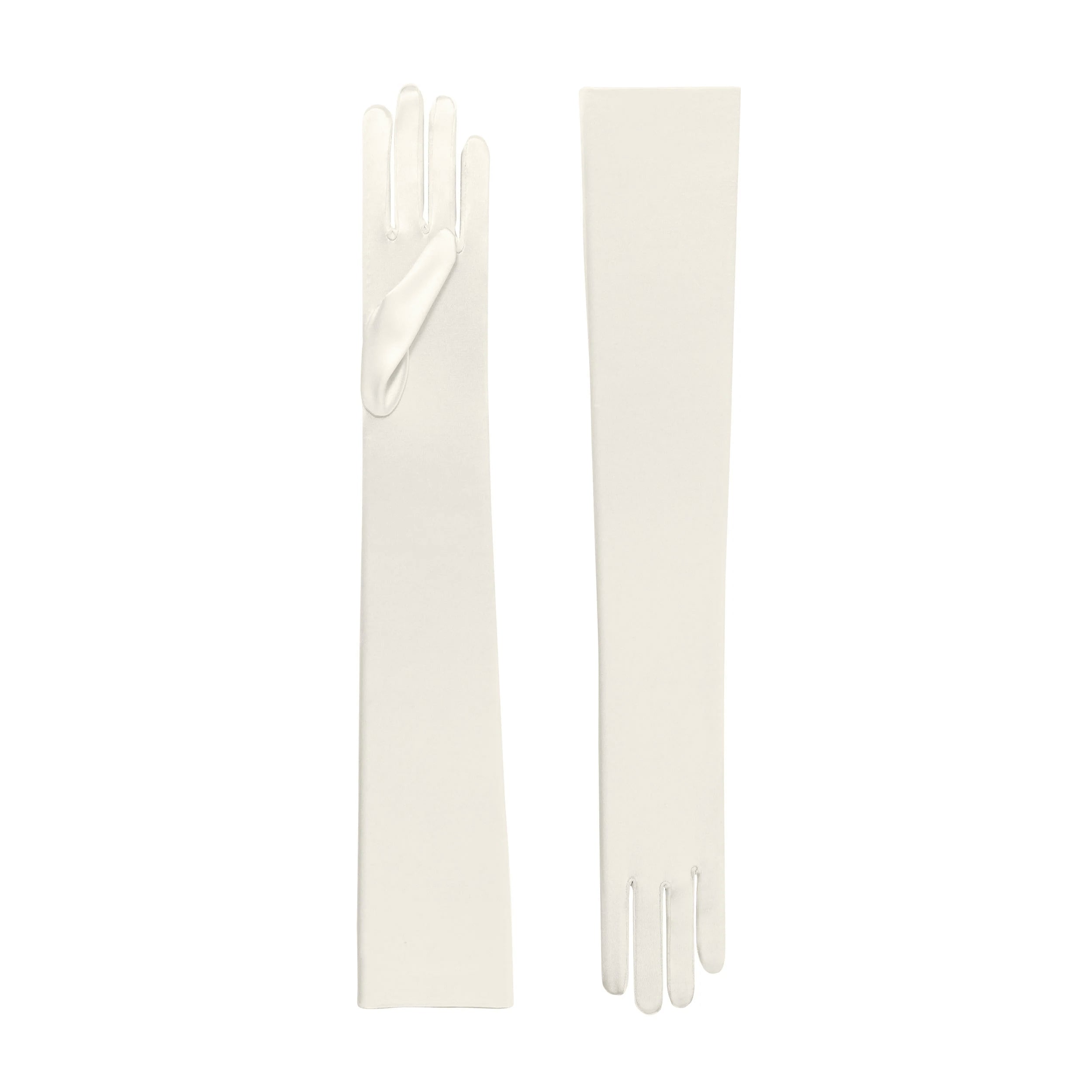 Cornelia James - Ivory Satin Opera Gloves - Hermione - Size Large (8½) - Made to Measure Evening Gloves by Cornelia James