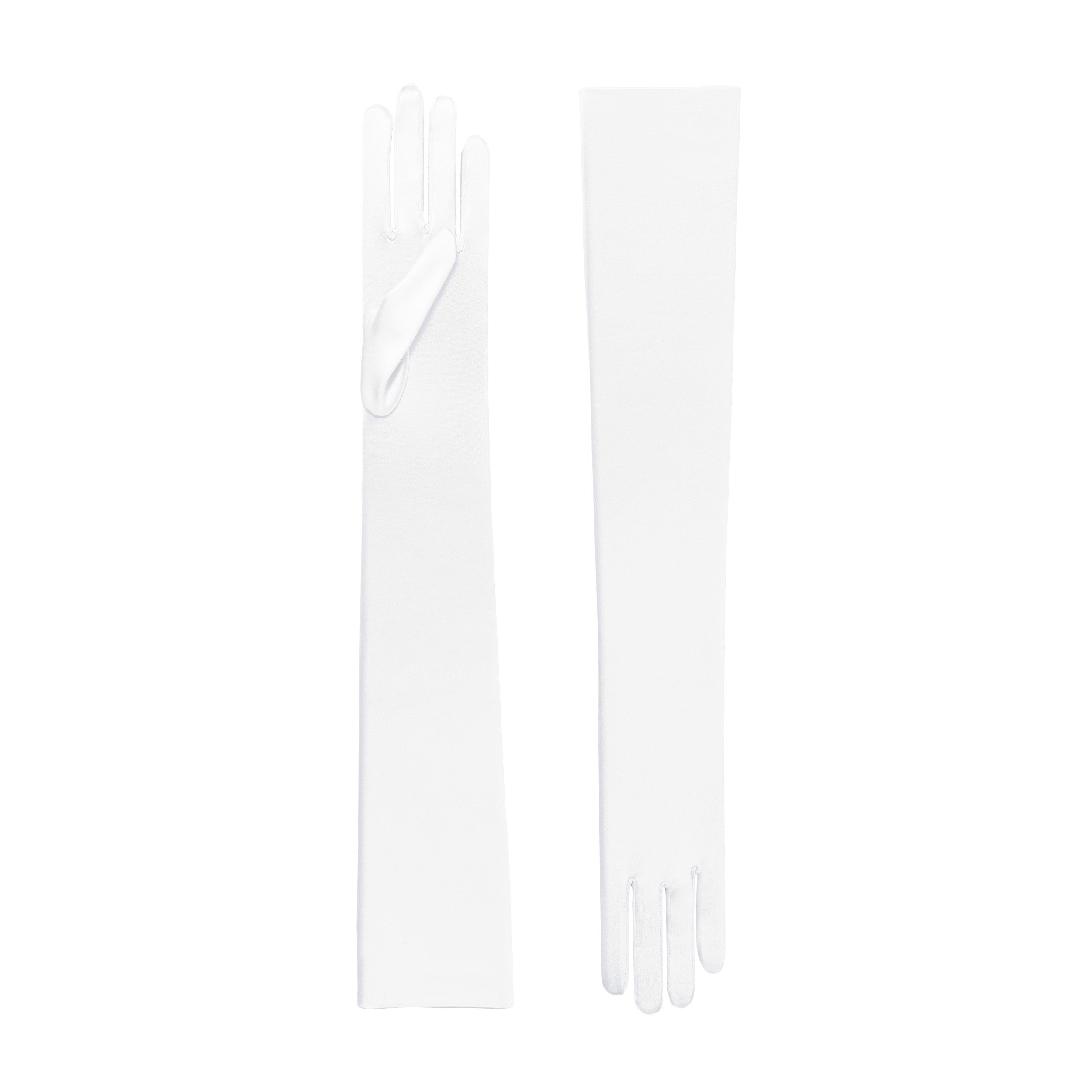 Cornelia James - White Satin Opera Gloves - Hermione - Size Large (8½) - Made to Measure Evening Gloves by Cornelia James product