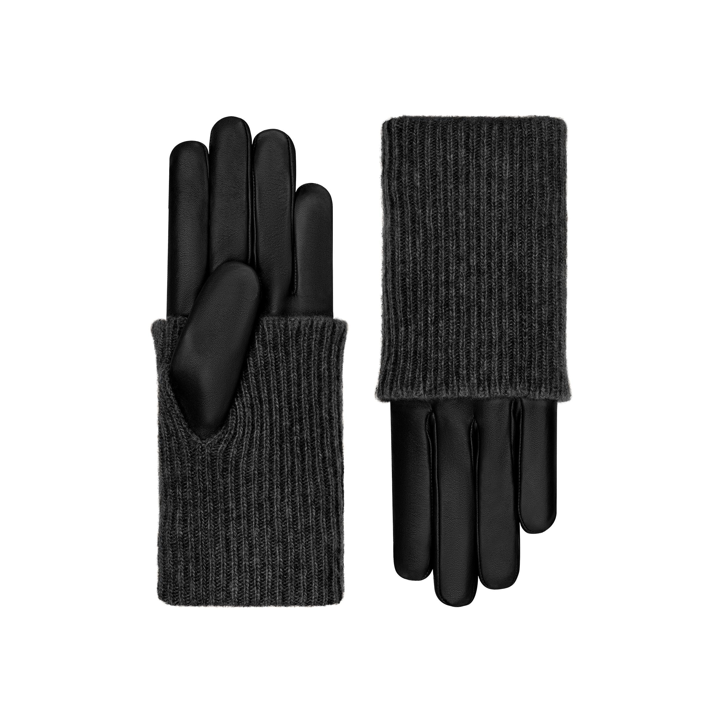 Cornelia James - Leather Gloves with Cashmere Lining - Inès - Black - Luxury Leather Gloves by Cornelia James