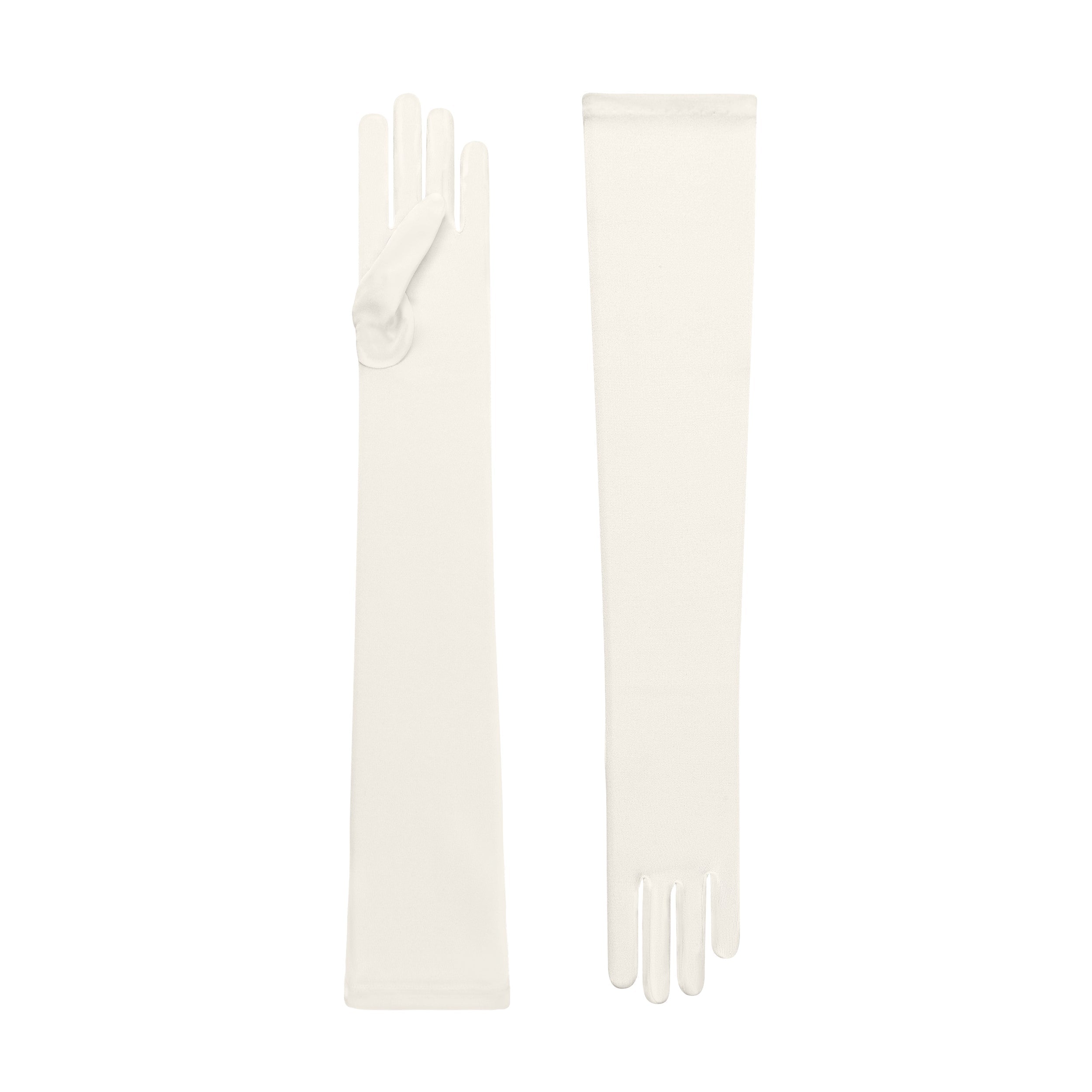 Cornelia James - Ivory Silk Opera Gloves - Phoebe - Size Large (8½) - Made to Measure Evening Gloves by Cornelia James