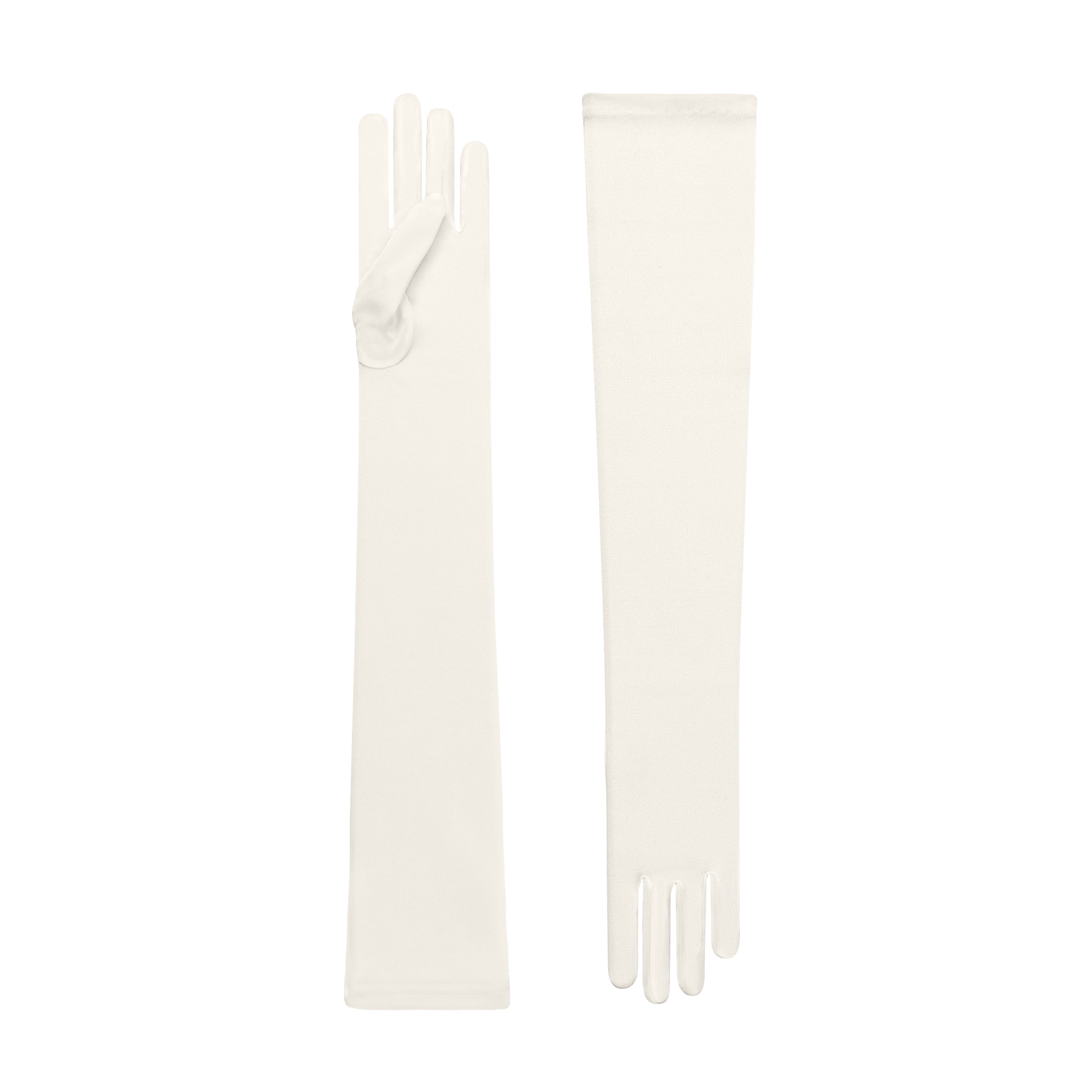 Cornelia James - Ivory Silk Opera Gloves - Phoebe - Size Large (8½) - Made to Measure Evening Gloves by Cornelia James product