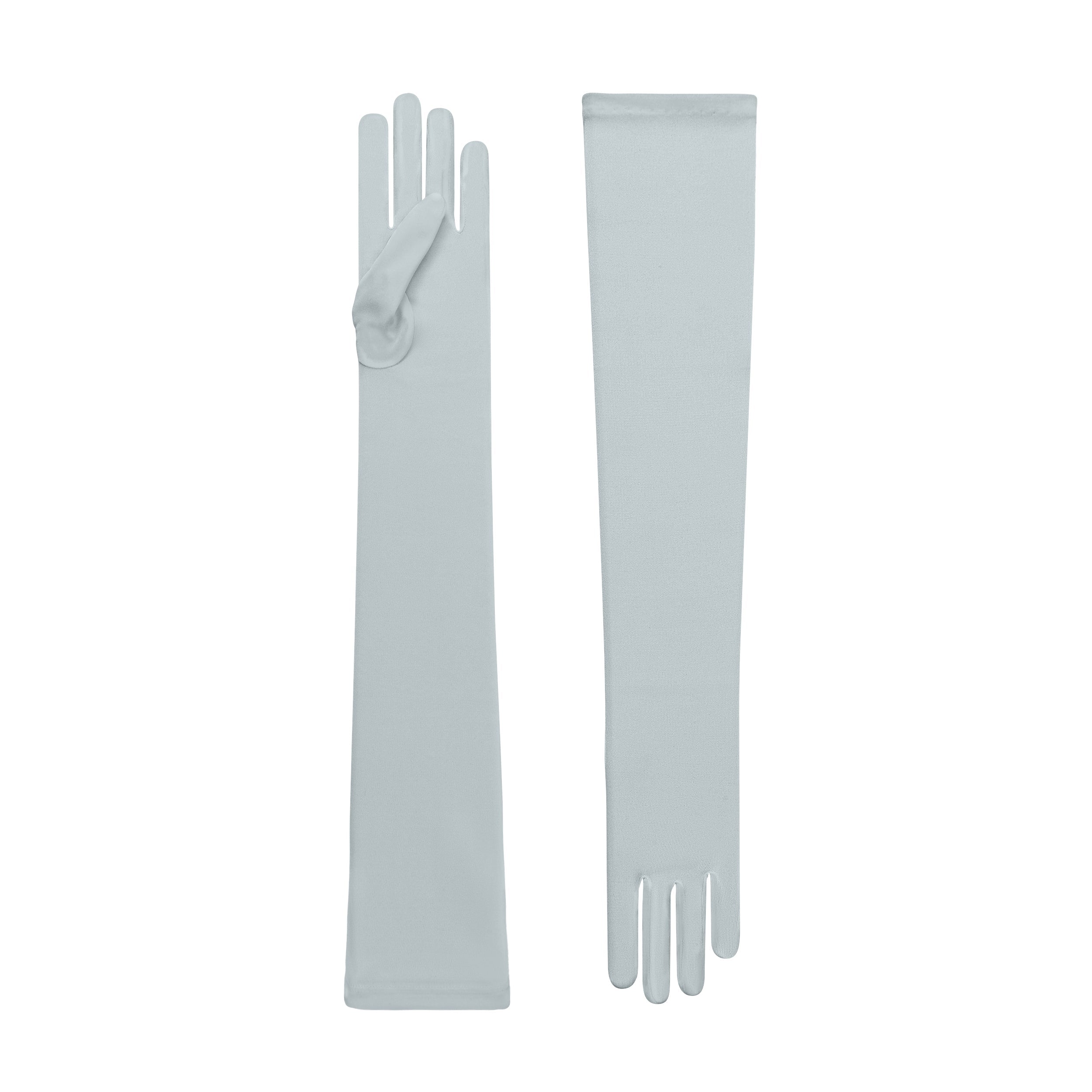 Cornelia James - Blue Silk Opera Gloves - Phoebe - Size Large (8) - Made to Measure Evening Gloves by Cornelia James