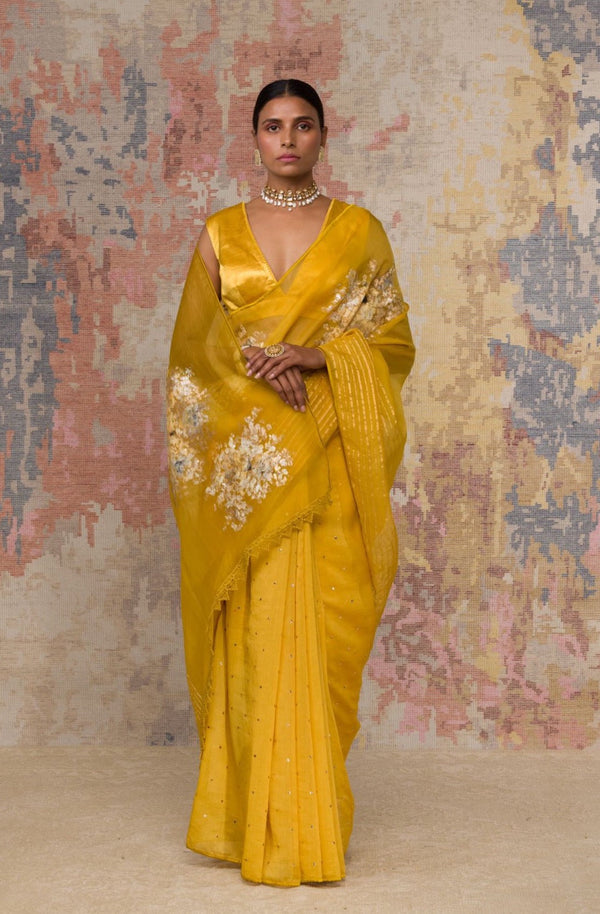 Buy Geroo Jaipur Yellow Saree With Blouse for Women's Online @ Tata CLiQ