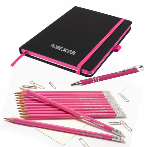 Personalised Notebook With Matching Pen / Book Printed With Name Perfect  for School/office BOTTLE plus Other Colours by That's My Pencil 