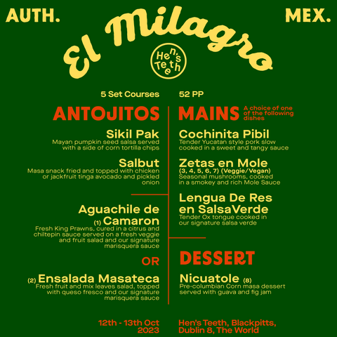 El Milagro Tasting Menu