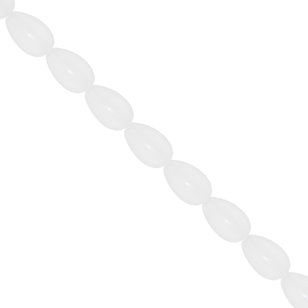 Tiaria Glass Crystal 42-Opaque White teardrop Beads <b>9x6mm </b> faceted  tip-drilled per <b> 100-pc-str</b>