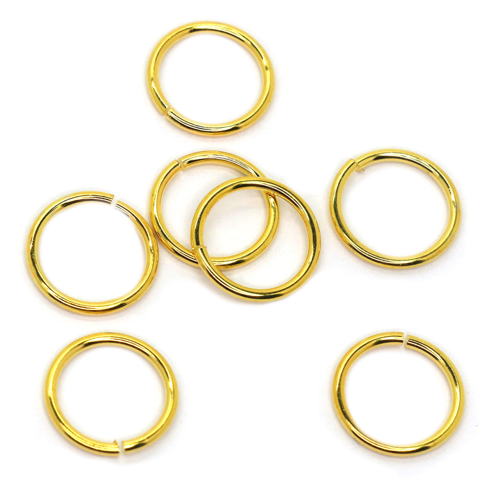 Jump Rings, Gold, Alloy, Round, 7mm, 19 Gauge, Sold Per Pkg 100pcs - Butterfly  Beads and Jewllery