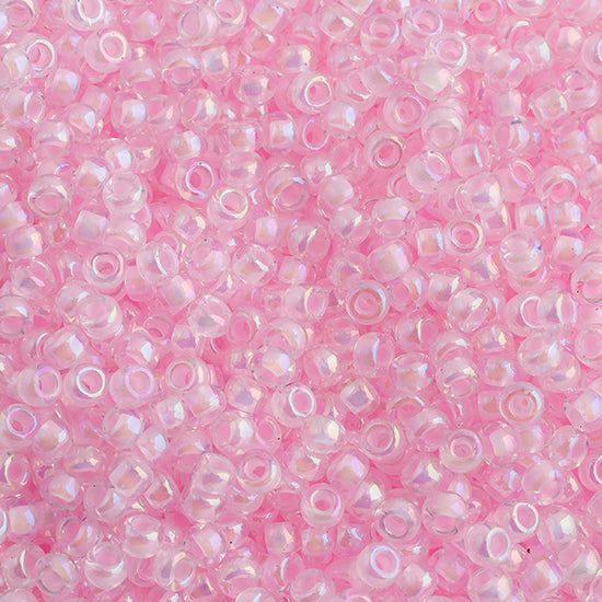 Czech Seed Beads, 22g vial 10/0, Transparent Pink Mix (7) - Butterfly Beads  and Jewllery