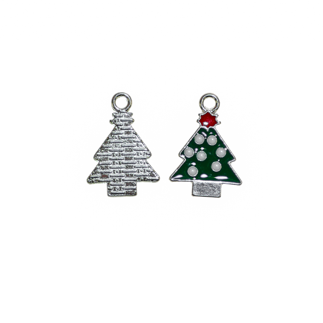 S925 Sterling Silver Drip Glue Beads Christmas Charms - PC0724