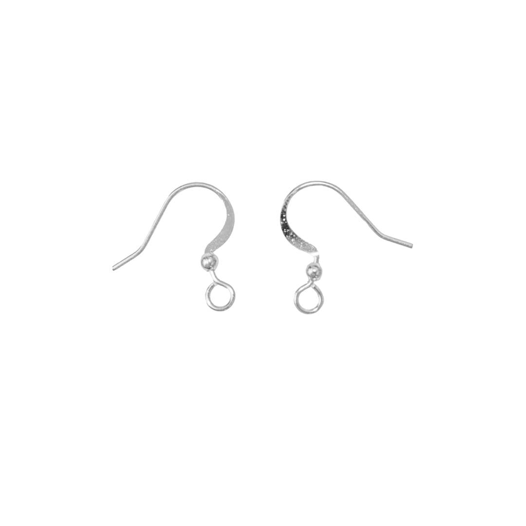 Earrings, Flattened Fish Hook, Copper Alloy, 16mm x 9mm, 4 pcs per