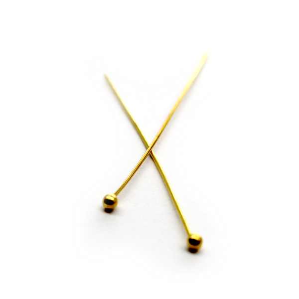 Flat Head Pins, Gold, Alloy, 1.97 inch, 19 Gauge, Sold Per Pkg 42+ 