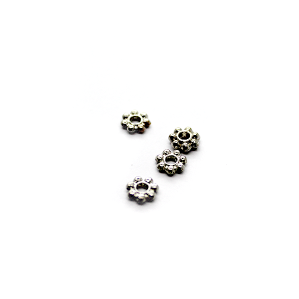 Spacers, Daisy Spacer, Alloy,Antique Silver, 6mm X 6mm, Sold Per pkg o ...