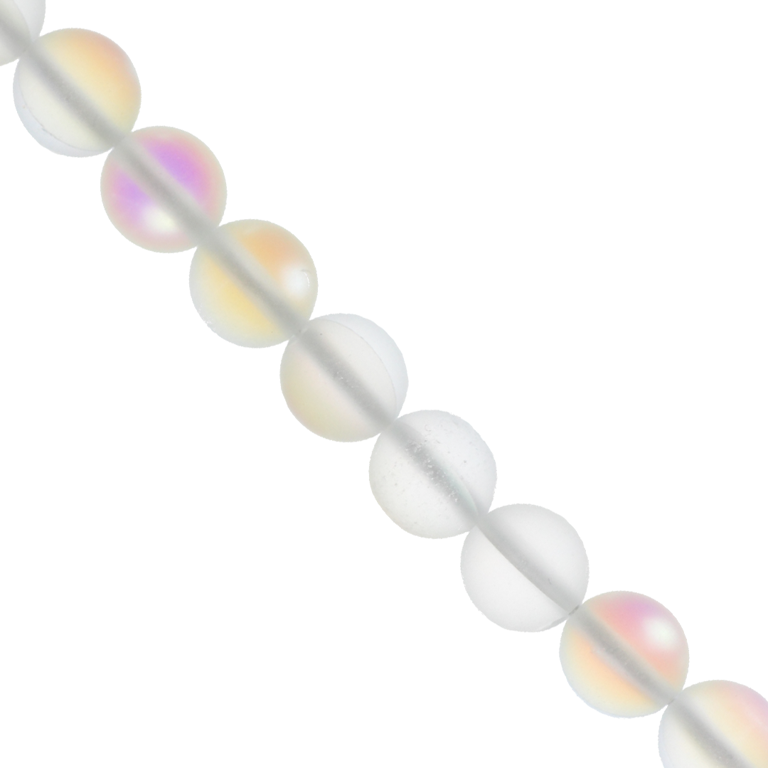 Mermaid Beads Synthetic Moonstone 8mm Pink (Approx. 24 beads/strand)