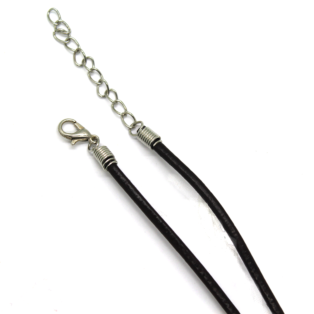 Round Brown Leather Cord Necklace (2mm), 18