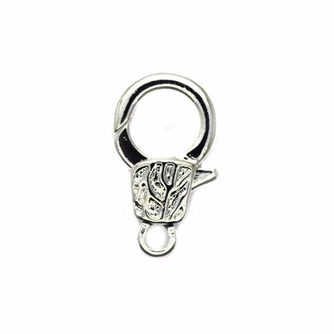 Clasp, Lobster Clasp Hook (Keychain), Grey, Alloy, 35mm x 15mm, Sold P -  Butterfly Beads and Jewllery
