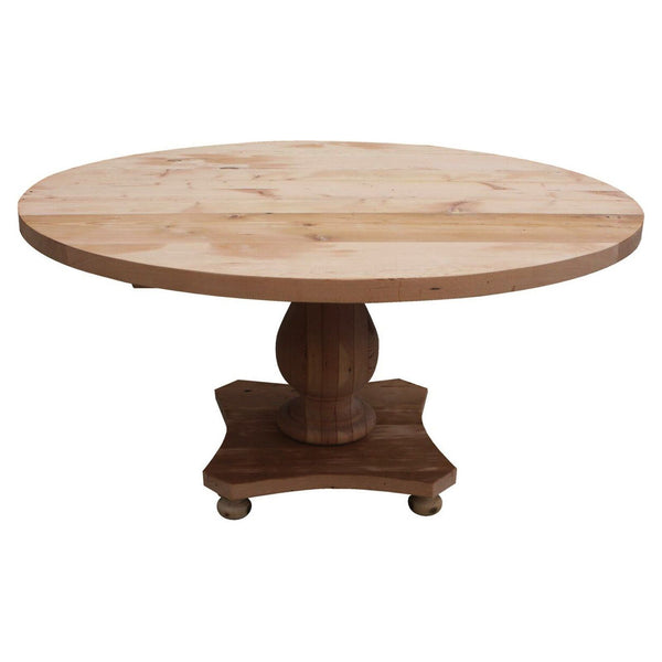Round Pedestal Salvaged Wood Dining Table – Mortise &amp; Tenon