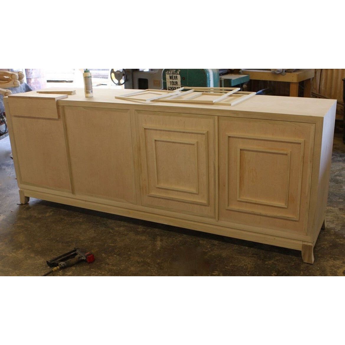 St Croix Modern White Lacquer Credenza Mortise Tenon