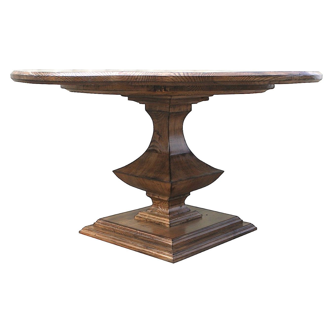 Algonquin Round Pedestal Dining Table In Reclaimed Wood