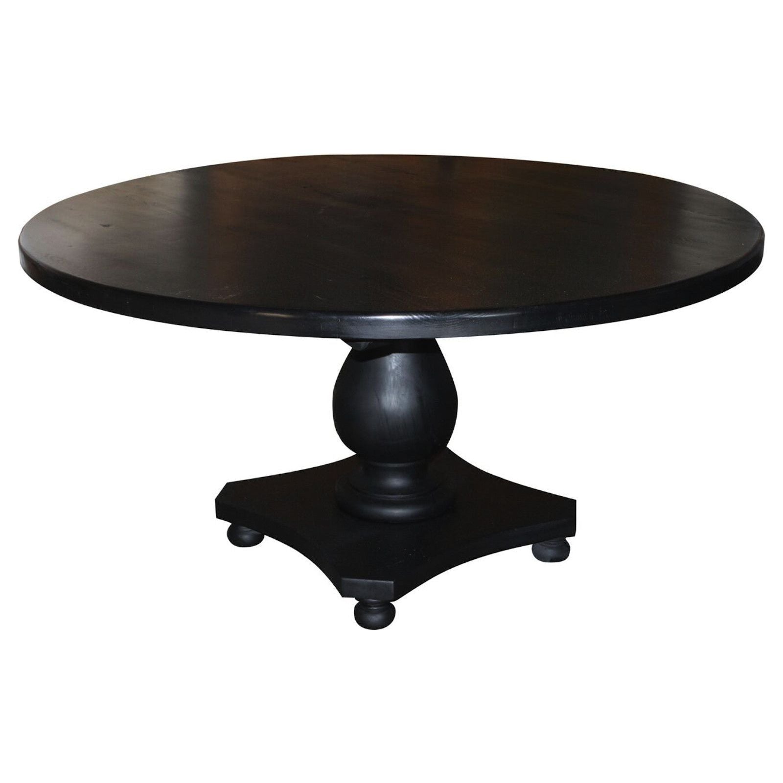 Round Pedestal Salvaged Wood Dining Table Mortise Tenon
