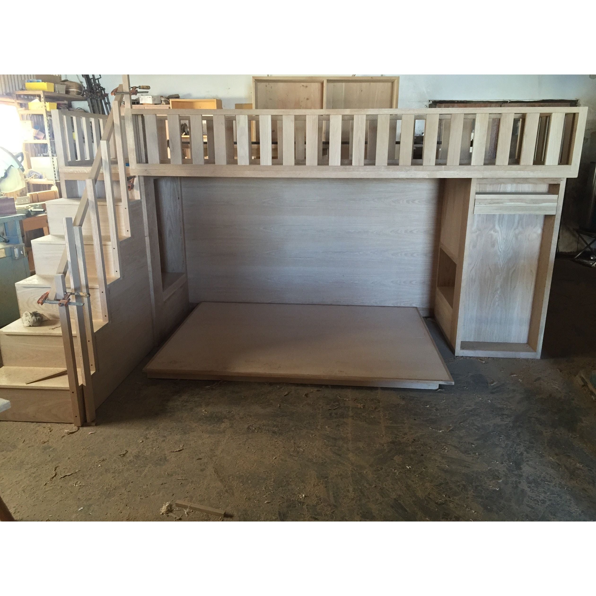 Fun Custom Designed Bunk Bed Built In White Oak Mortise Tenon