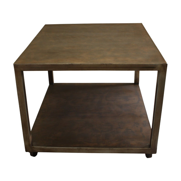 Industrial Metal Rolling Cart Coffee Table - Mortise & Tenon