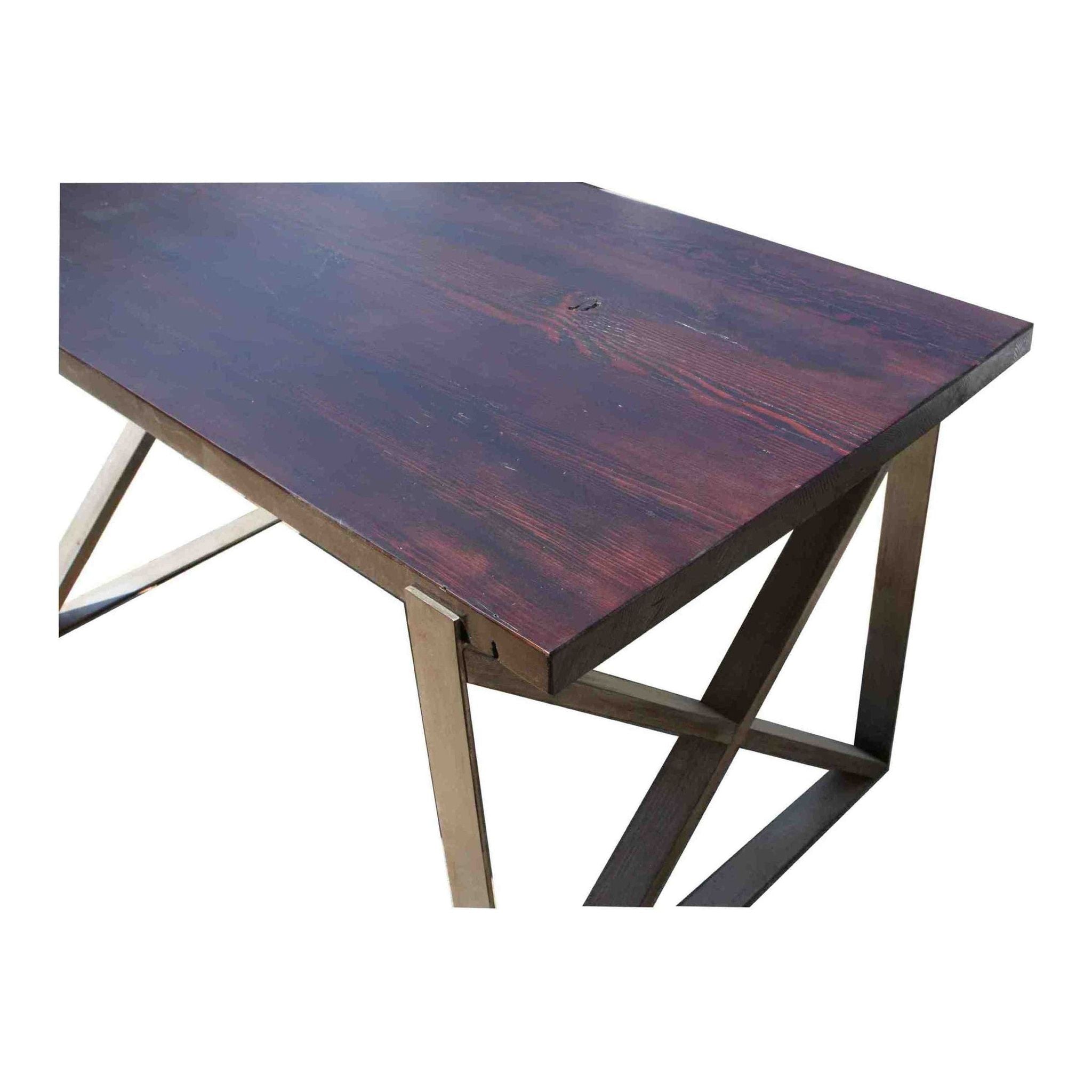 Chicago Industrial Dining Table In Reclaimed Wood Mortise Tenon