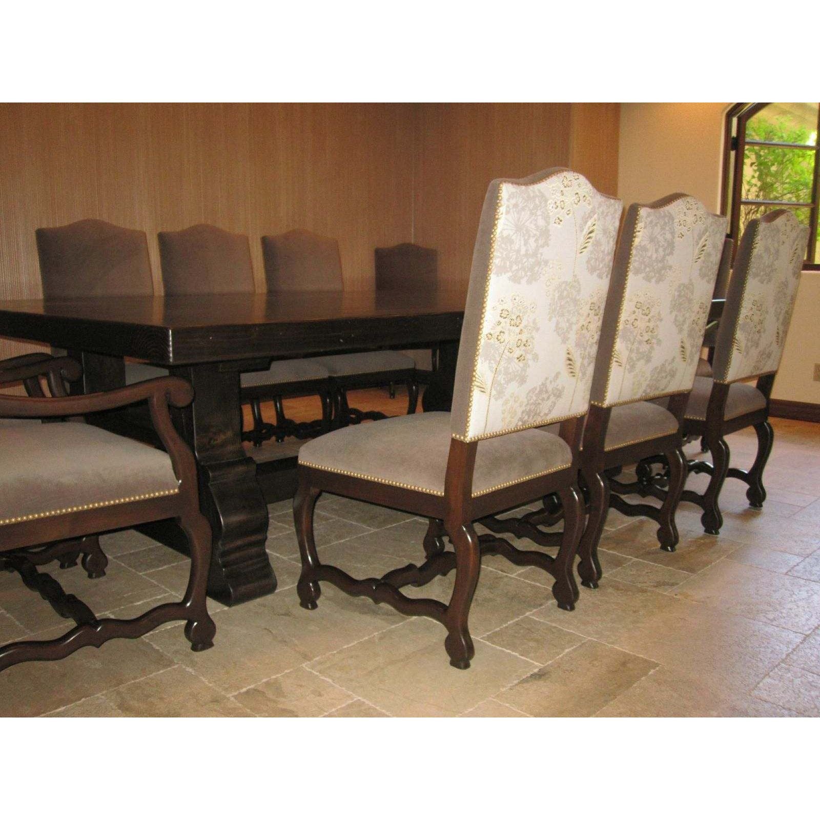 Custom Spanish Dining Table And Upholstered Chairs Mortise Tenon