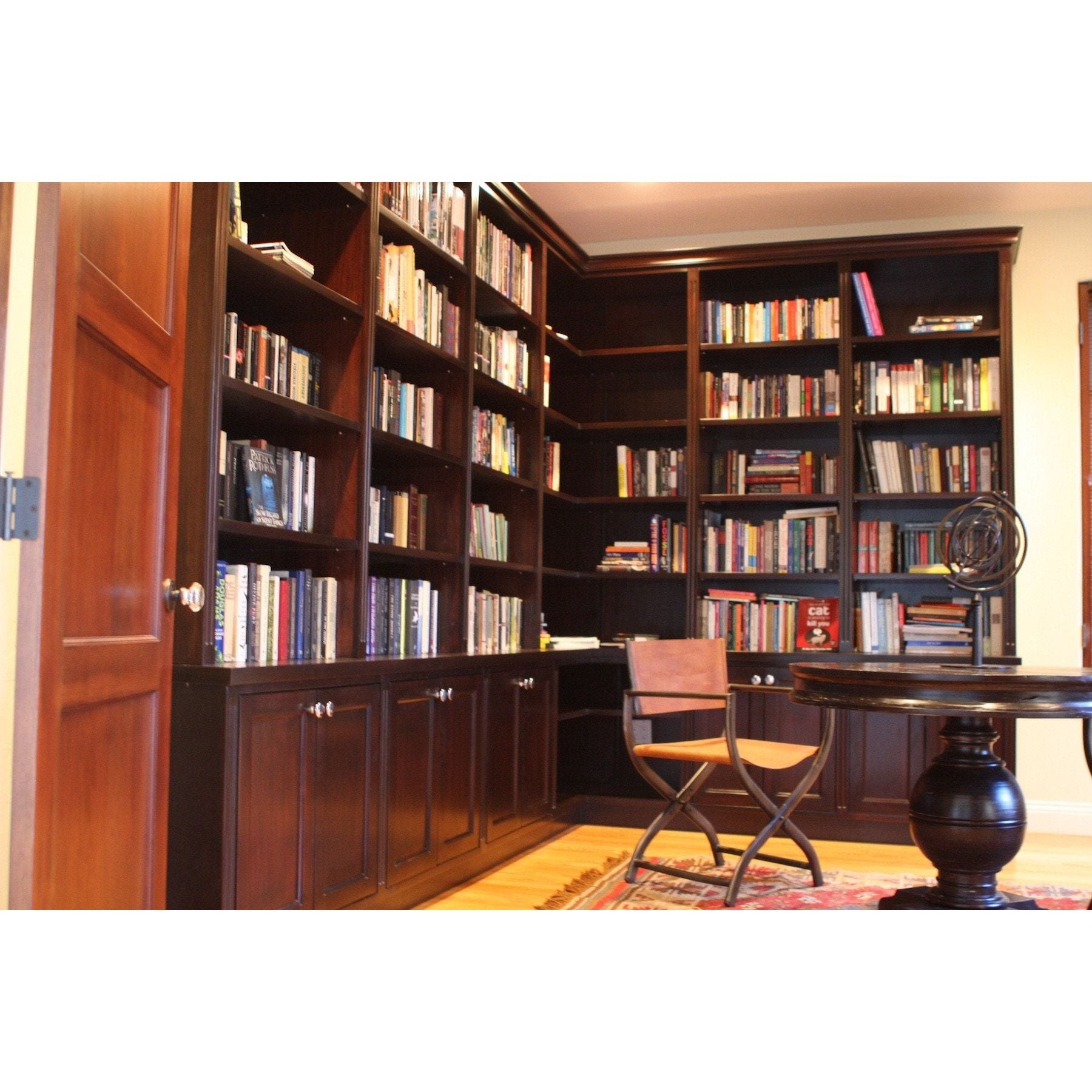 custom wall to wall bookcases – mortise & tenon