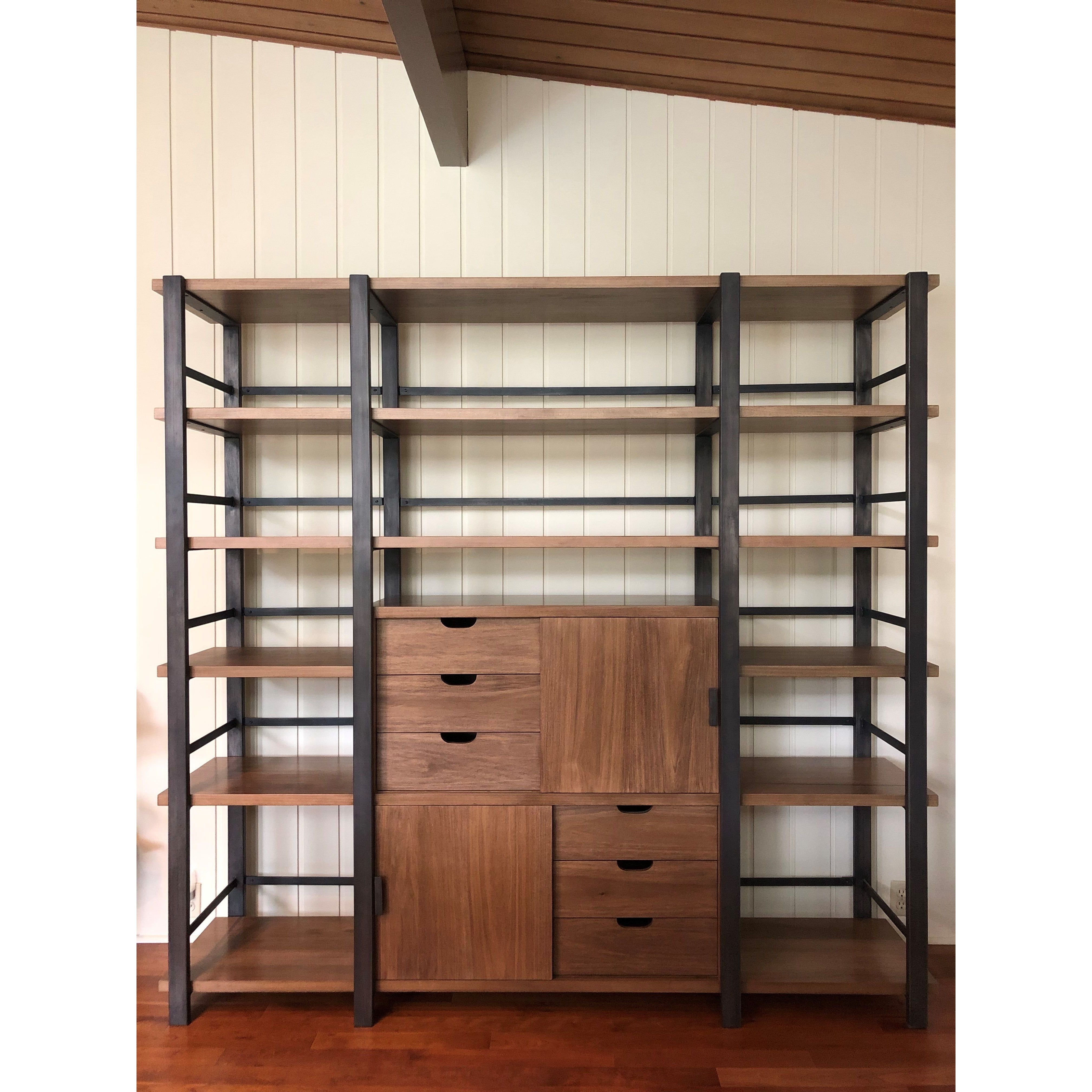 MidCentury Modern Industrial Design Bookcase Mortise & Tenon