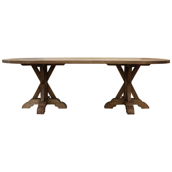 Reclaimed Wood Double Pedestal Dining Table – Mortise &amp; Tenon