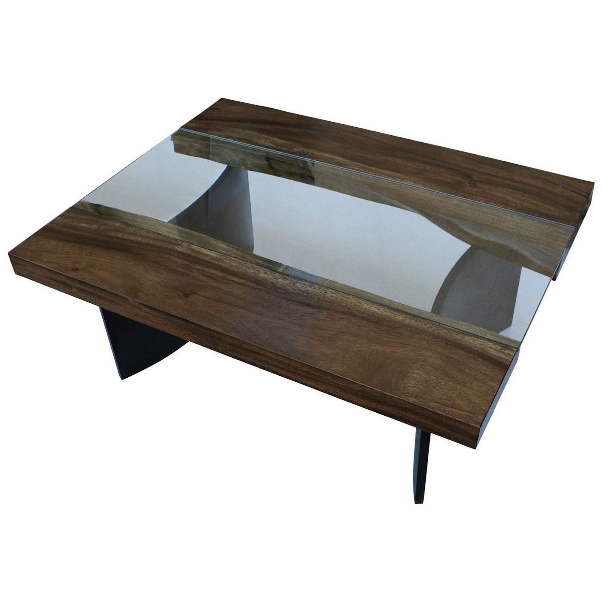 Live Edge Modern Industrial Coffee Table Mortise Tenon