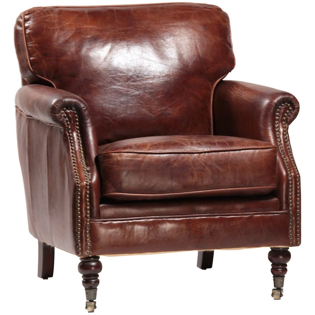 Hartford Club Chair (Brown) – Mortise & Tenon