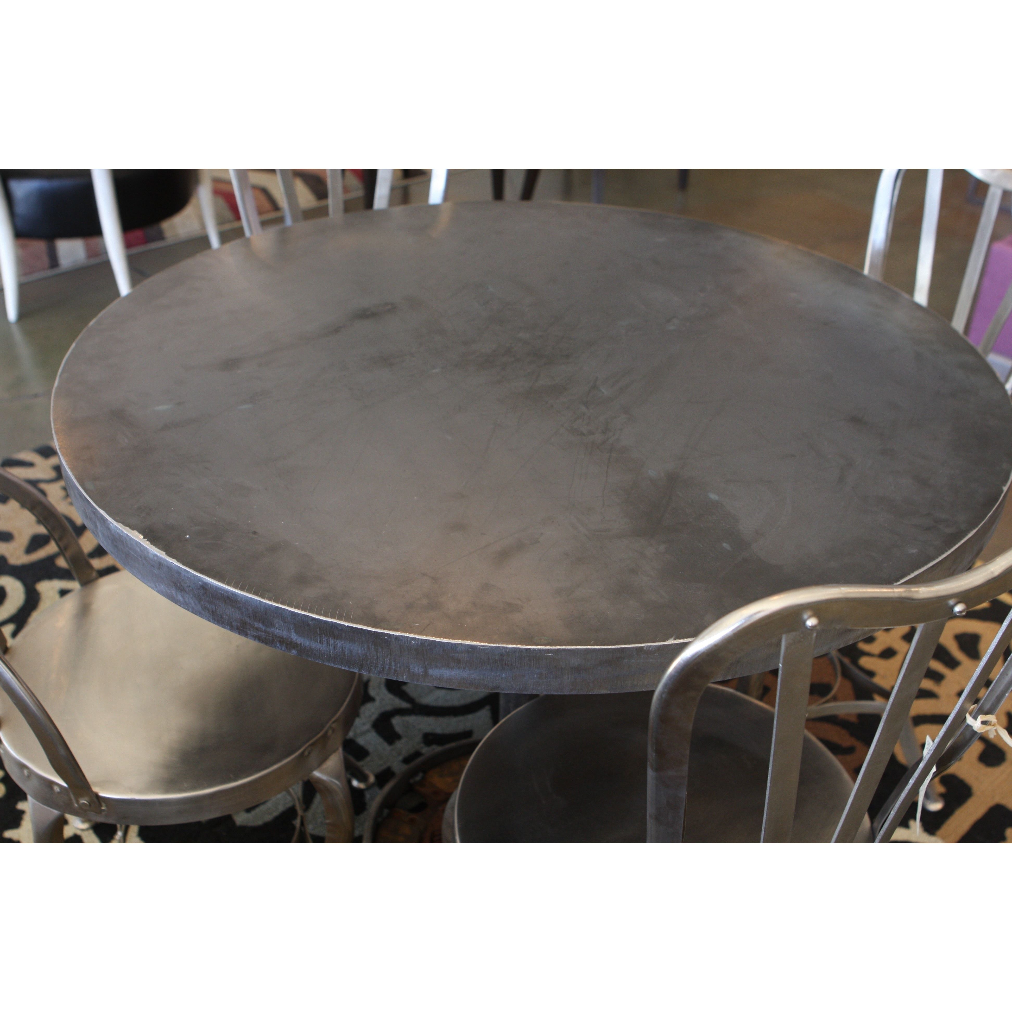 Worthington Industrial Round Metal Bistro Table – Mortise & Tenon