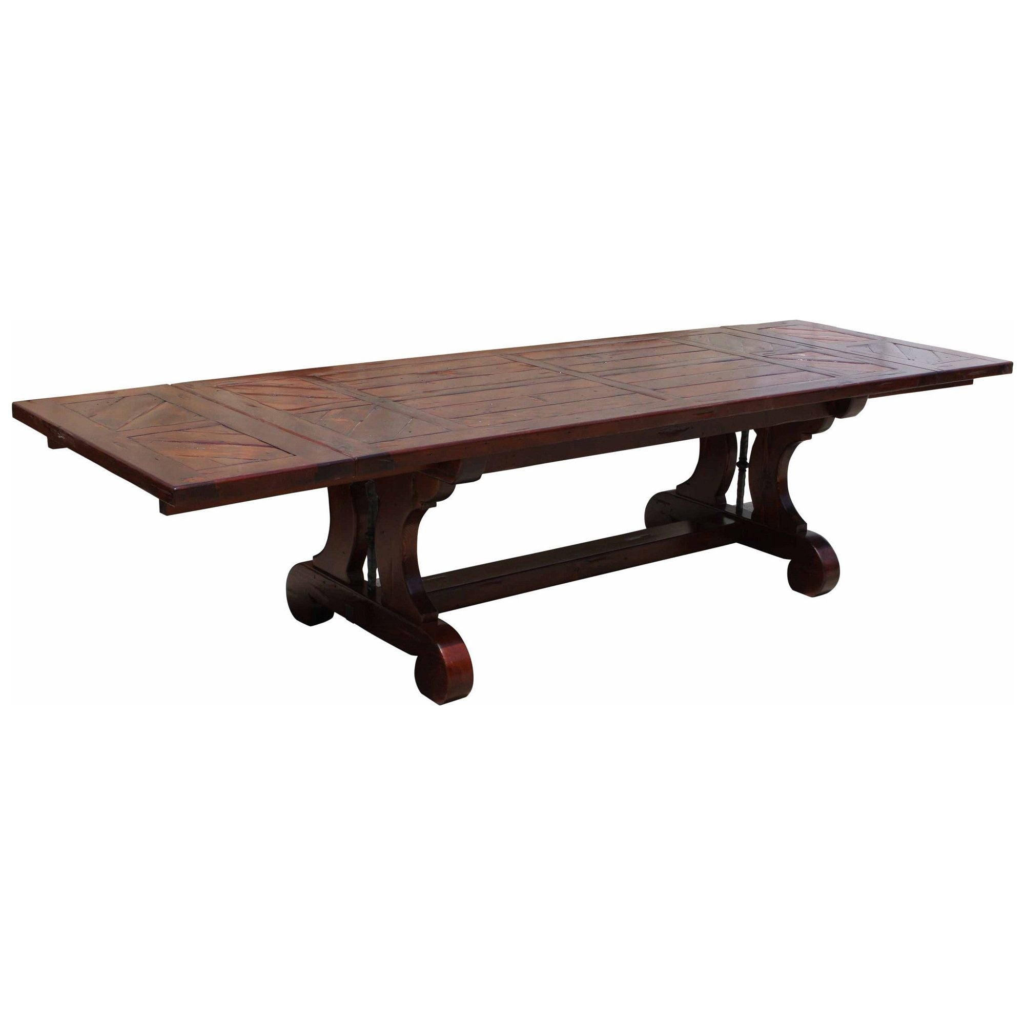 parquet dining table and bench