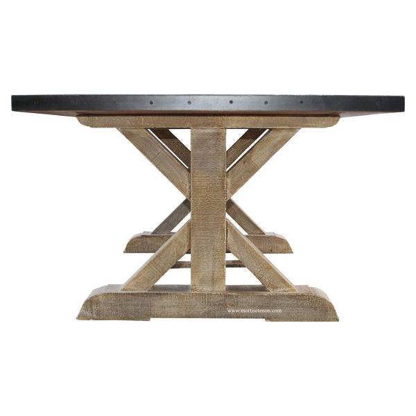 Battery Park Zinc Top Dining Table – Mortise &amp; Tenon