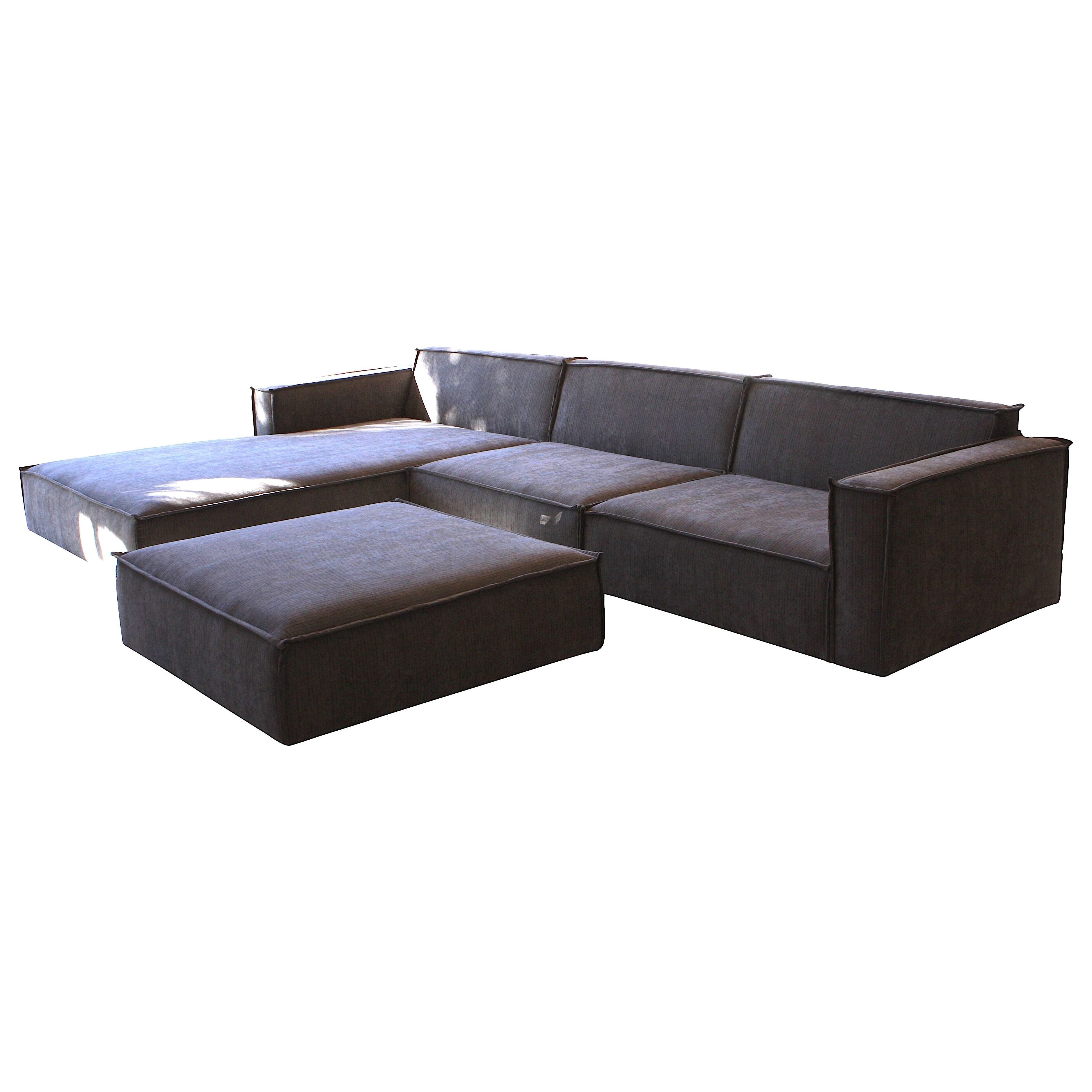 Custom Phillipe Sectional Sofa With Chaise Mortise Tenon   Modern Custom Sofa Chase Knife Edge Upholsrtey Mortisetenon 