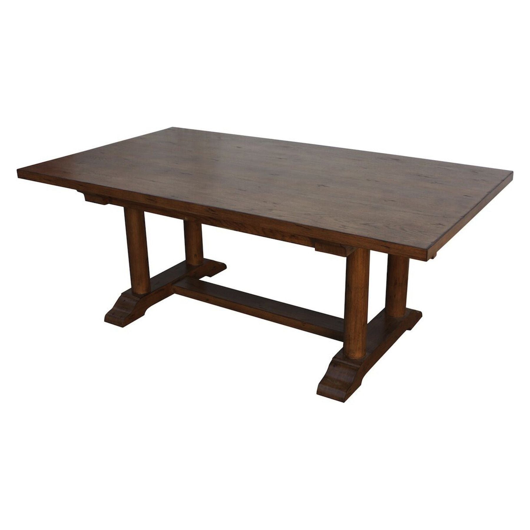 Cambria Rustic Extension Trestle Dining Table Built in ...