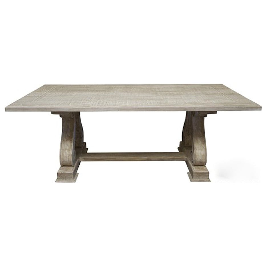 Serpentine Leg Trestle Dining Table in Reclaimed Wood – Mortise & Tenon