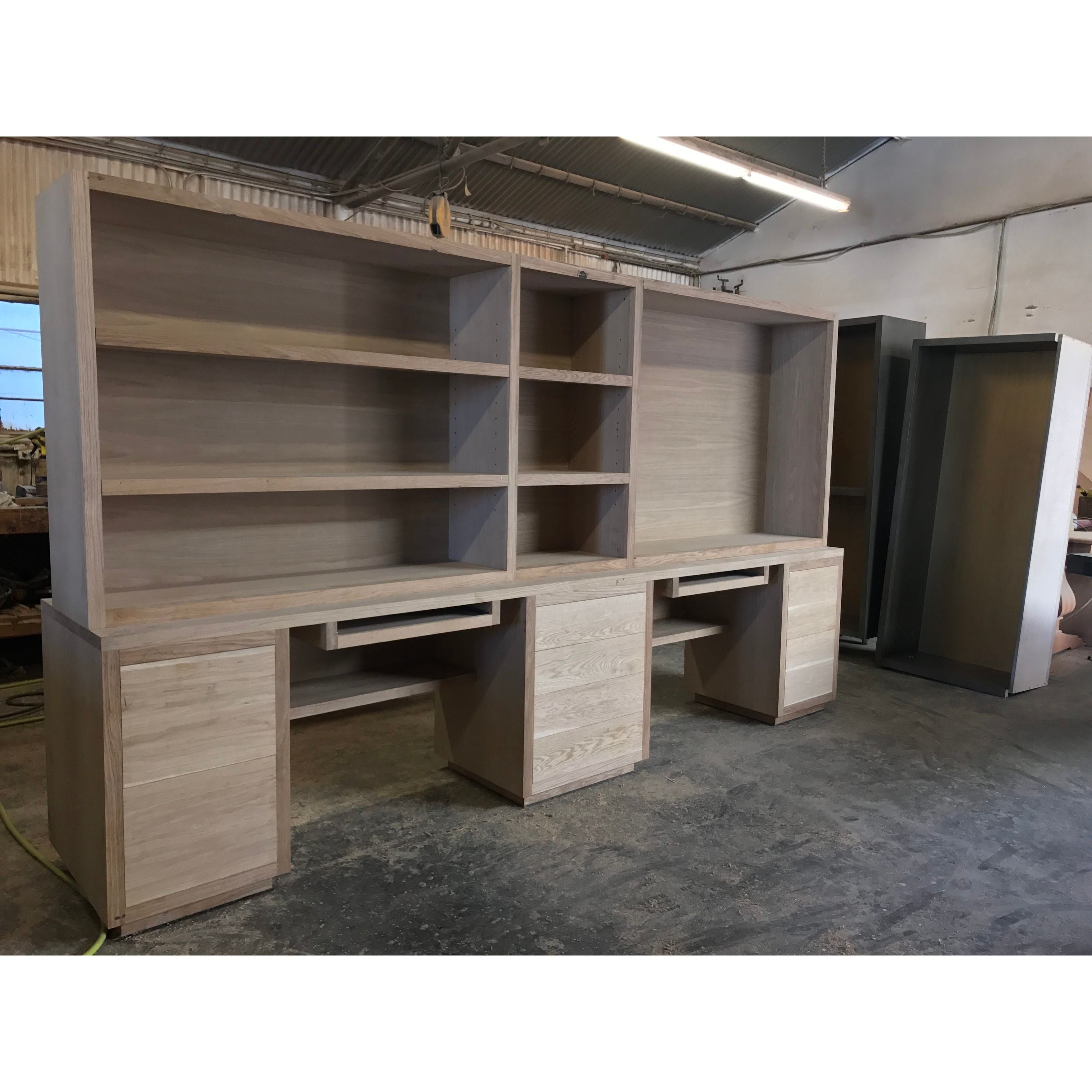Modern Home Office Desk And Bookcase Mortise Tenon